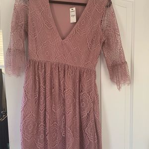New Express blush lace dress